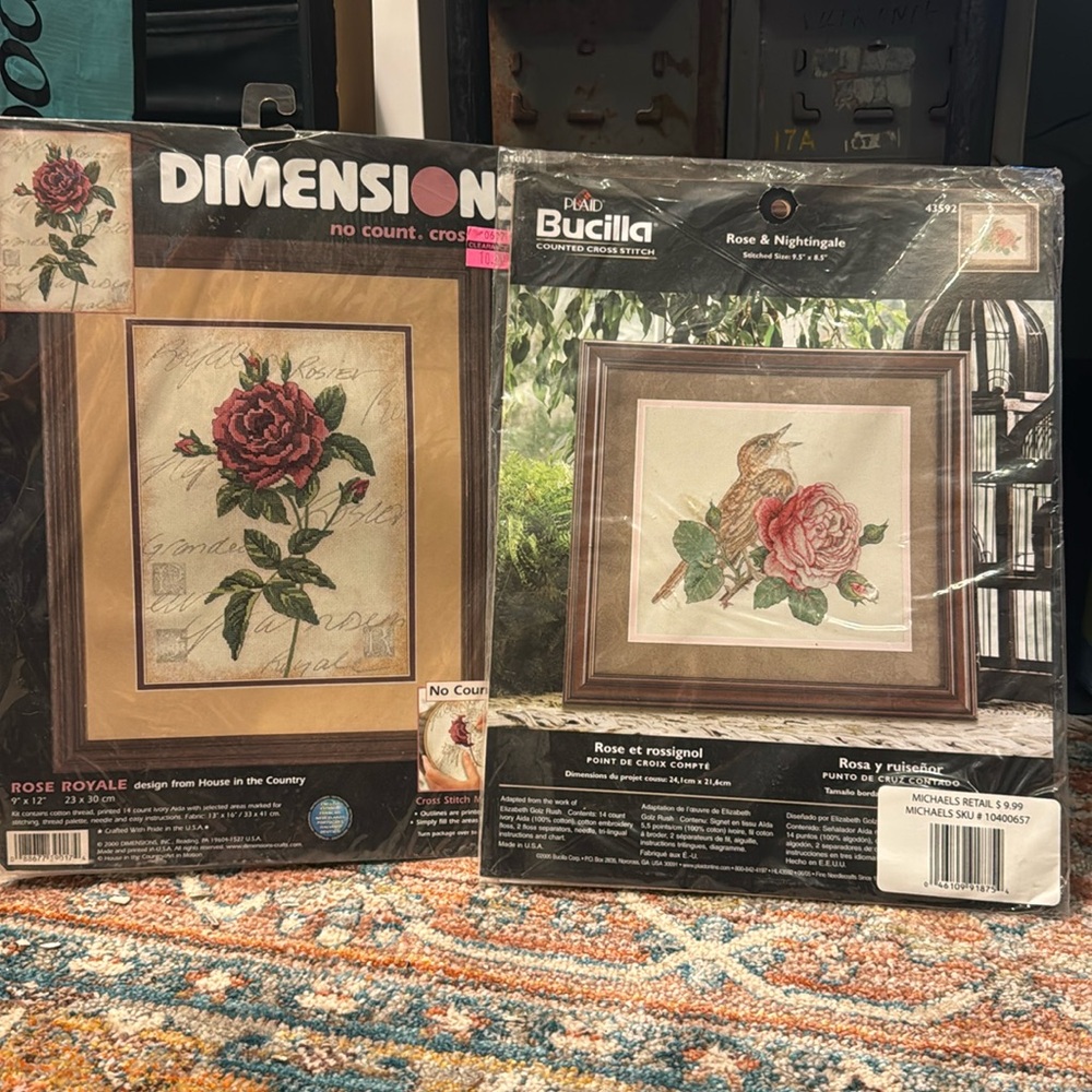 Two vintage NEW cross stitch kits